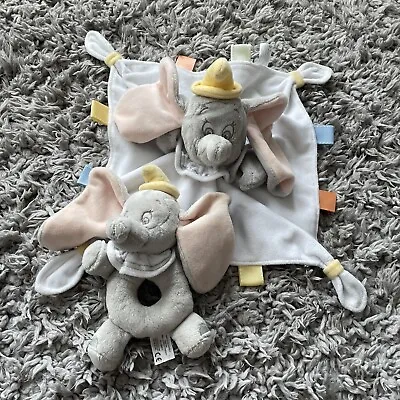 Disney Store Dumbo Comforter Blanket Blankie Soft Toy Taggies White Elephant  • £19.99