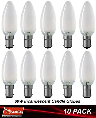 10 X 60W B15 Pearl Candle Incandescent Light Globes Bulbs Lamp SBC Small Bayonet • $44.89