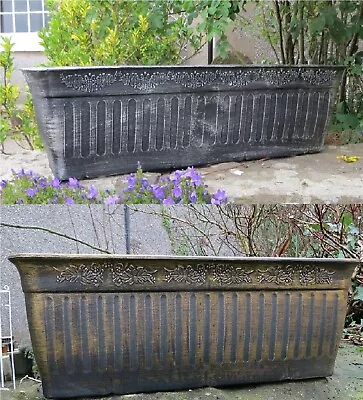 £23.99 • Buy Plastic Floral Fluted Garden Trough Long Window Box Planter Herb Flower Box 59cm