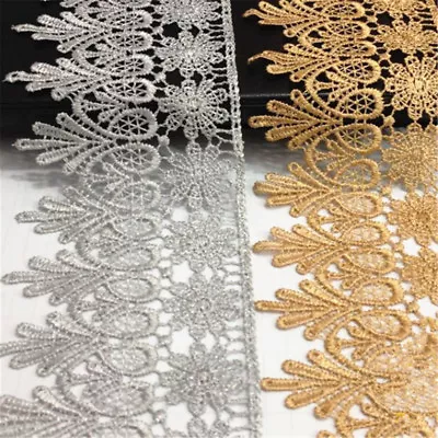 1 Yard Crochet Lace Ribbon Lace Trim DIY Embroidered For Sewing Craft Decoration • $3.09