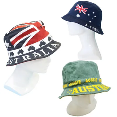 Australia Day Bucket Hat Cotton Australian Flag Brim Cricket Souvenir • $12.90