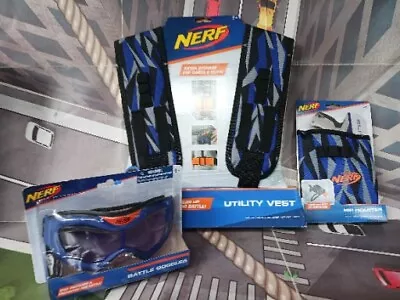 Nerf Elite Goggles Vest And Holster Lot NEW • $45