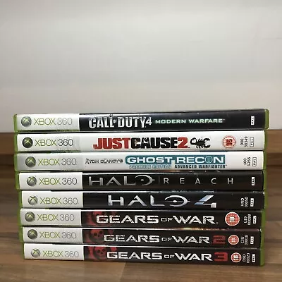 Xbox 360 Games Bundle X 8 - Halo 4 + Halo Reach Gears Of War 1-3 COD Etc • £14.99