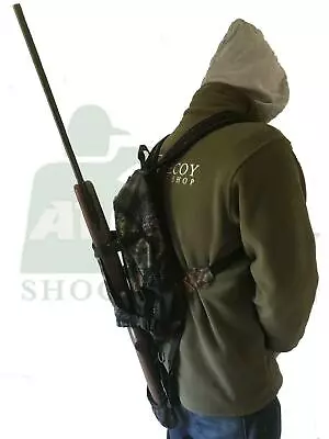 Camo Gun Backpack Tactical Rifle Carrier Rucksack Hunting Shooting Stalking Bag • £29.99