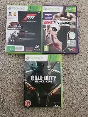 XBox 360 PAL Bundle Games Grand Call Of Duty Black Ops UFC Trainer Forza 4 • $30