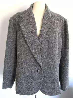 Jonathan Logan Blazer Jacket Tweed Gray Speckled Coat Women Size 22W Lined • £15.41