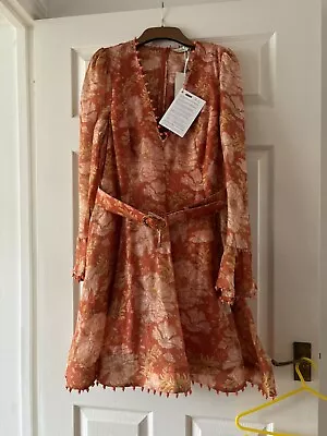 ZIMMERMAN Orange  Kaleidoscope Floral Print Mini Dress Size 4 (UK 16) • $746.01