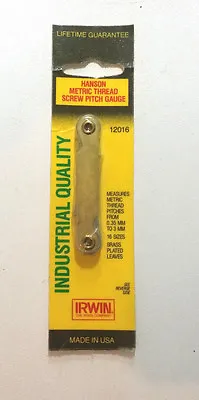 Irwin Hanson Metric Thread  Screw Pitch Gauge 12016 • $11