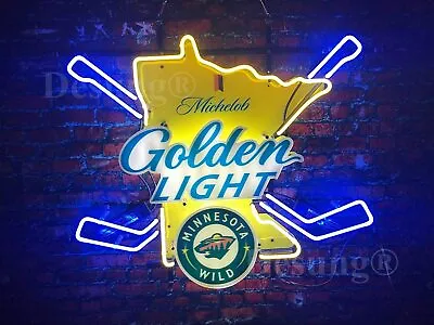 Minnesota Wild Golden Beer 24 X20  Neon Light Sign Lamp Vivid Printing • $211.49