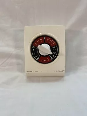 Vintage MARK TIME “Clock Watcher” Kitchen Timer White Long Ring Timer Tested! • $12