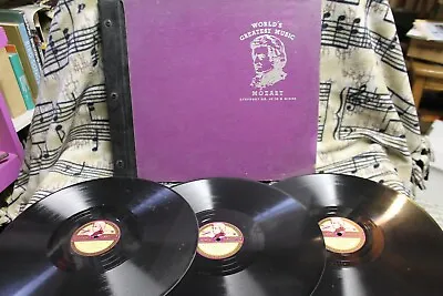 WORLD'S GREATEST MUSIC Three (3) 78 Rpm Record SET Mozart SYMPHONY 40 In G Minor • $9.99