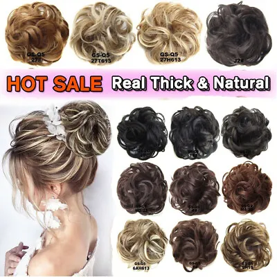 Hair Bun Curly Messy Hair Piece Scrunchie Fake Updo Hair Extension Real As Human • £4.69