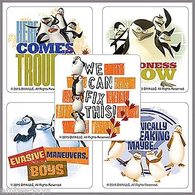 Penguins Of Madagascar TV Stickers X 5 - Birthday Party Penguins - Favours Loot • $2.10