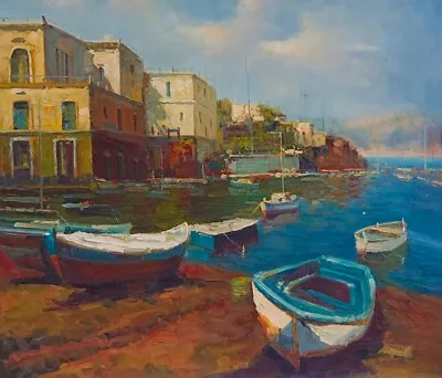 Mediterranean Sea Landscape Oil Painting Repro Art Hand Painted On Canvas 20X24  • $97.77