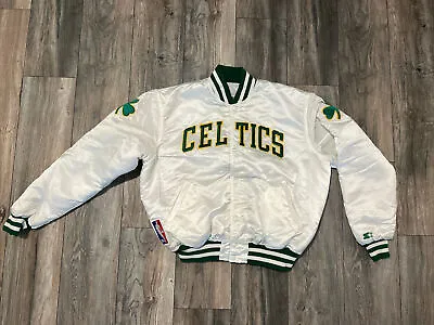 Vintage 80's Starter Boston Celtics NBA Satin Jacket Men’s XL Mint USA White • $329.39