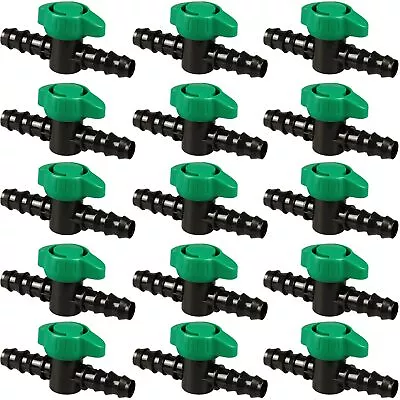 1/2 Inch Drip Irrigation Barbed Valve 15 Pack Drip Irrigation Parts 1/2  Shut... • $25.57