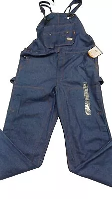 New Rasco FR Bib Overalls Mens 40x34 Flame Resistant Blue Dark Wash Denim • $67