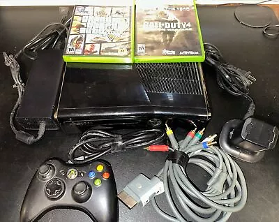 Microsoft XBox 360 S Slim 250GB Black Video Game Console System 360S Bundle • $50