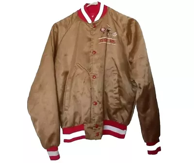 San Francisco 49ers Chalk Line Satin Jacket Youth Size 18-20 Mens Small Vintage • $150