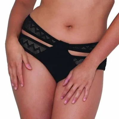 Curvy Kate Swimwear Hi Voltage Strappy Mini Bikini Brief/Bottoms Black • £12.95
