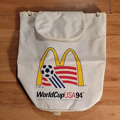 Vintage World Cup 94 McDonald's Backpack Soccer Football Drawstring Bag USA • $24.99