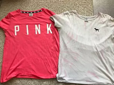 Victoria Secret T- SHIRT Size L Qty 2 Put Stains • $11.99