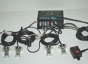 $79.99 • Buy Red LED Head Light Strobe Hide A Way Strobe Kit 8W Flashing