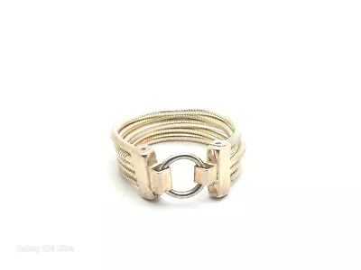 Vintage 925 Sterling Silver Multi-row Snake Chain Ring Size 9.5 • $35