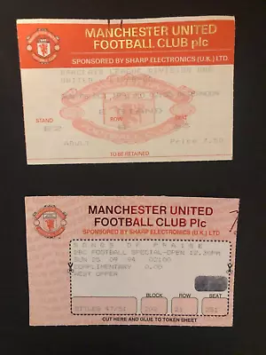 210/ticket Stub Manchester United Songs Of Praise At Old Trafford Sept 1994 • £5.99