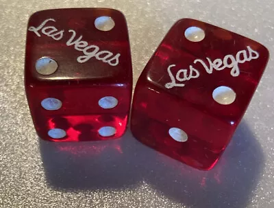 Vintage  Las Vegas LARGE Red Souvenir Dice 1” X 1” Excellent Condition • $4.50