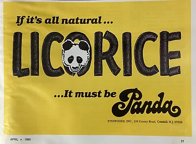 Panda Candy Print Ad Original Vintage 1980 Rare VHTF Licorice Finn Cresskill NJ • £20.07