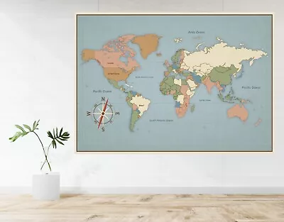 World Map Vintage Educational A1 LAMINATED Large Poster Art Print Gift • £14.99