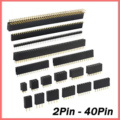 2Pin- 40 Pin Female Headers Way 2.54mm Socket Strip PCB Connector Arduino • $1.58