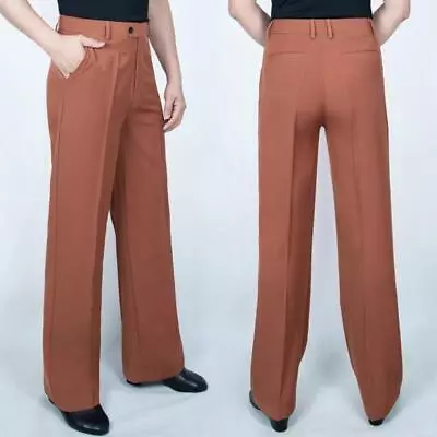 Men Ballroom Latin Dance Pants Straight Fit Modern Smooth Practice Trousers • $38.86