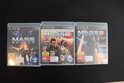 Mass Effect Trilogy 1 2 3 - PlayStation 3 (PS3) - No Trilogy Box  • $15