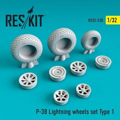 1/32 Reskit RS32-0220 P-38 Lightning Wheels Set (type 1) • $18