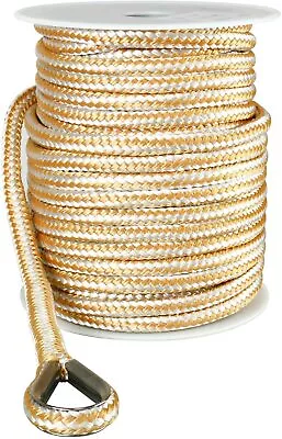 1/2  150FT Double Braid Nylon Anchor Line Rope With Thimble Boat Dock Line Rope • $62.99