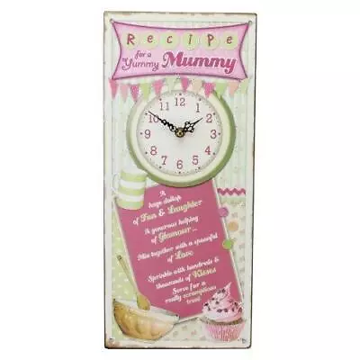 Recipes From The Heart Kitchen Wall Clock Plaque Yummy Mummy Christmas Mothers • £9.45