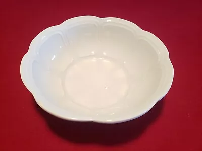 Vintage McCoy 7529 USA Pottery Scalloped Edge White Wash Basin Bowl 11” Dia. • $15