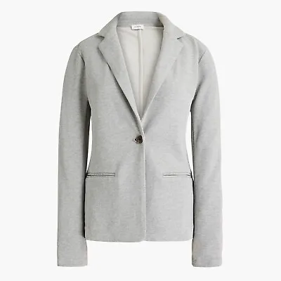 J. Crew Factory Womens Knit Sweatshirt-Blazer Gray One Button 00P Petite • $42.98