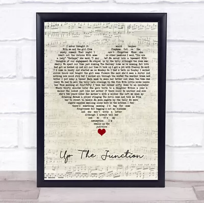 Up The Junction Script Heart Song Lyric Quote Music Print • £64.95