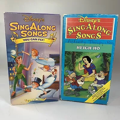 $11.31 • Buy Lot Of 2 Disneys Sing Along Songs VHS Snow White: Heigh-Ho Vol. 1 + You Can Fly