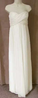 J Crew Silk Chiffon Taryn Gown Wedding Dress Ivory Formal $550 NEW • $199.99