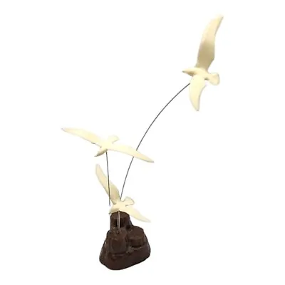 Seagulls In Flight Figurine Wire Sculpture Ocean Sea Birds Nautical Design Vtg • $14.87