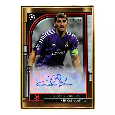 2021-22 Topps Museum Collection UCL Soccer Iker Casillas /25 Auto Framed • £269.99