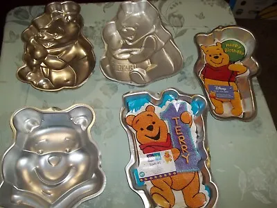 Vintage Lot Of 5 WINNIE THE POOH  WILTON Cake Pans 90s-2001- BIRTHDAY ( LOT 11) • $39.99