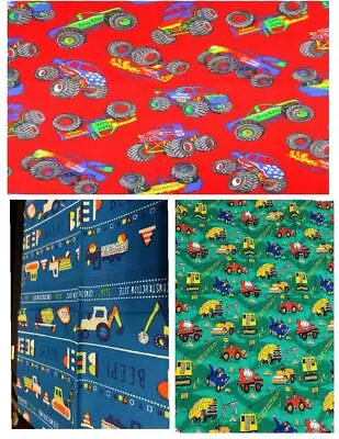 Fabric  Kids Construction Vehicles/Monster Trucks/Tractors-BHY-FQ • $4.50