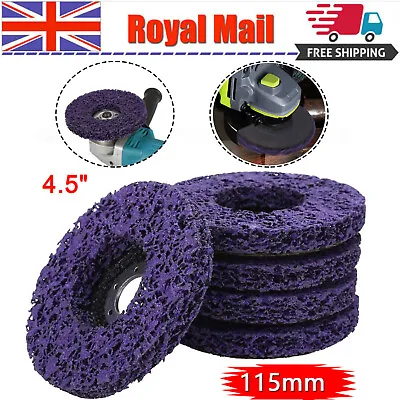 5X 115mm 4.5  Poly Strip Wheel Discs Paint Rust Remove Abrasive Angle Grinder UK • £12.19