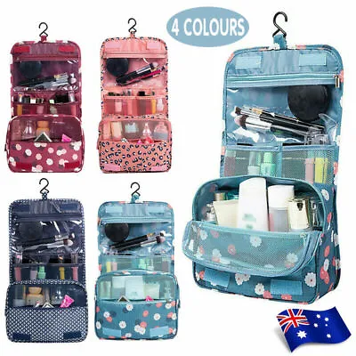 $11.45 • Buy Travel Cosmetic Makeup Bag Hanging Toiletry Case Storage Large Bag Organizer AU