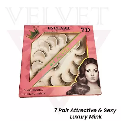 7D False Eyelashes Natural Look Extensions Cat Reusable Fake Eyelashes (7 Pairs) • £6.64